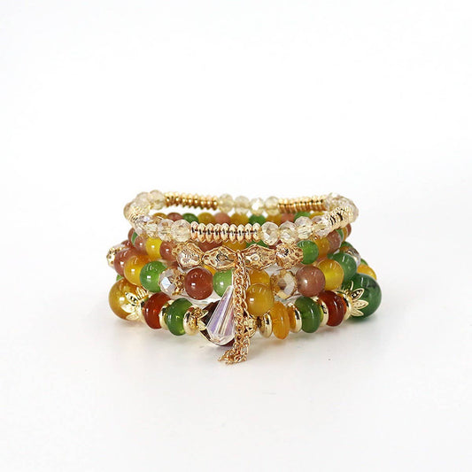 MULTI-LAYERED CRYSTAL BRACELET EXOTIC SET