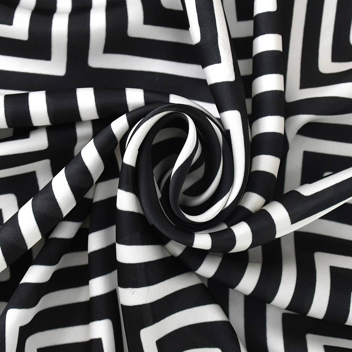 Striped Satin Square Scarf for Sun & Bag Wrap_CWASC1149