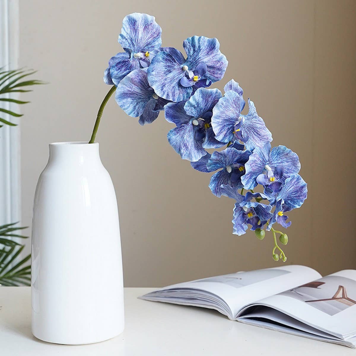 Premium Silk 9-Head Phalaenopsis Orchid Home Decor_CWMM6479