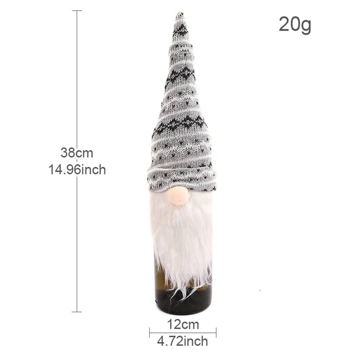 CWMM9411_CHRISTMAS FACELESS DOLL KNITTED WINE BOTTLE HAT