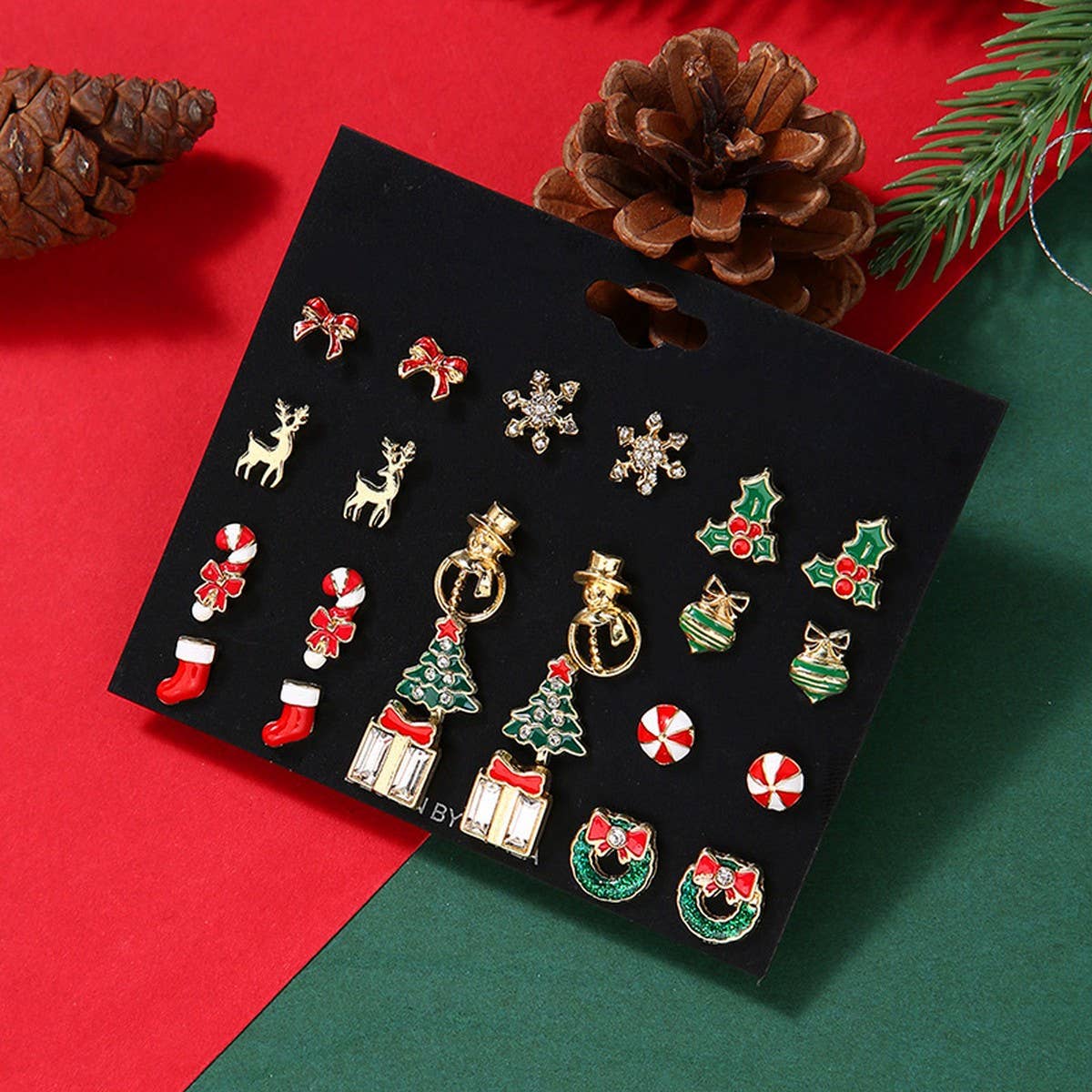 CHRISTMAS EARRING COMBINATION CARTOON EARRING SET