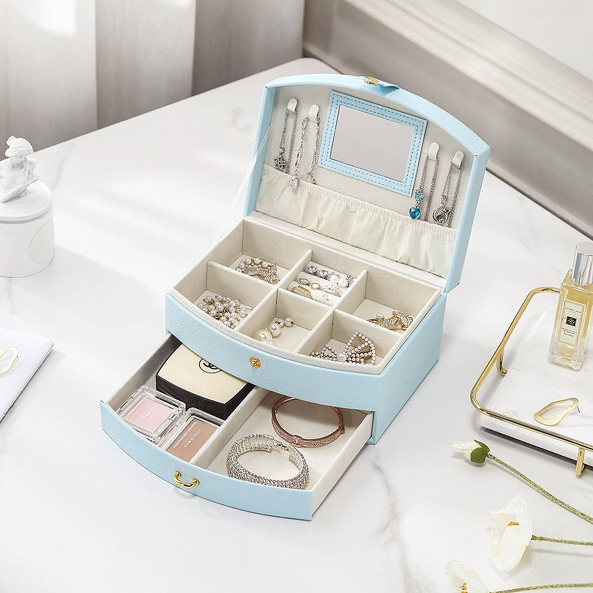 LARGE CAPACITY FLIP-TOP JEWELRY STORAGE BOX_CWAJE1535