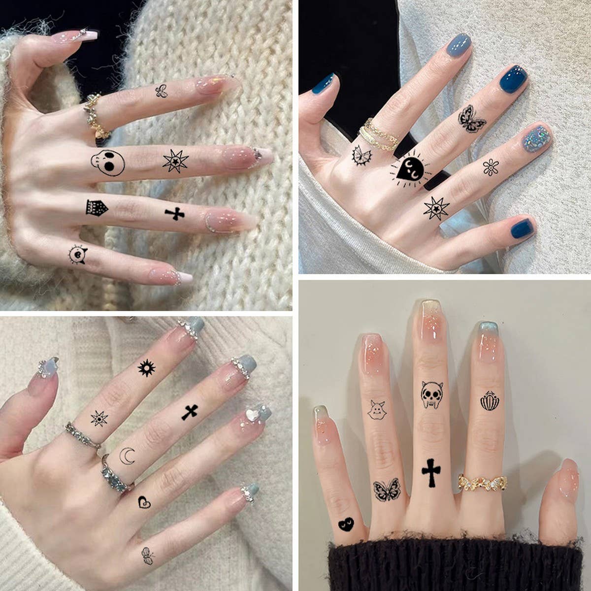 Black Finger Tattoos ??Minimalist & Sexy Look_CWMM8235