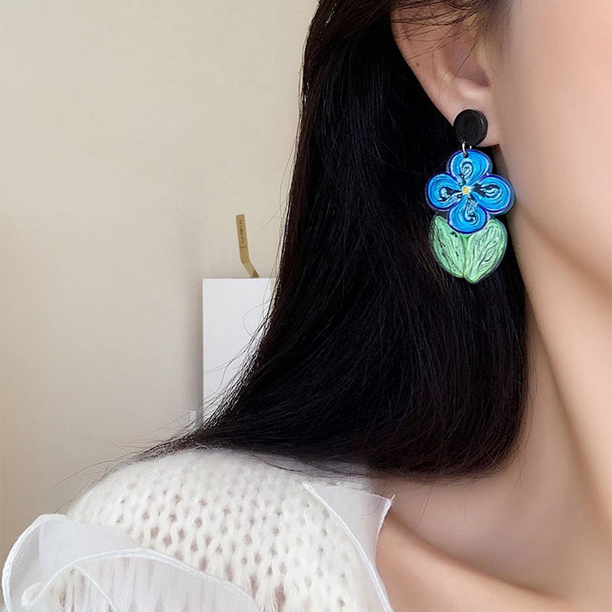 RETRO PERSONALIZED COLORFUL FLOWER EARRINGS_CWAJE1622