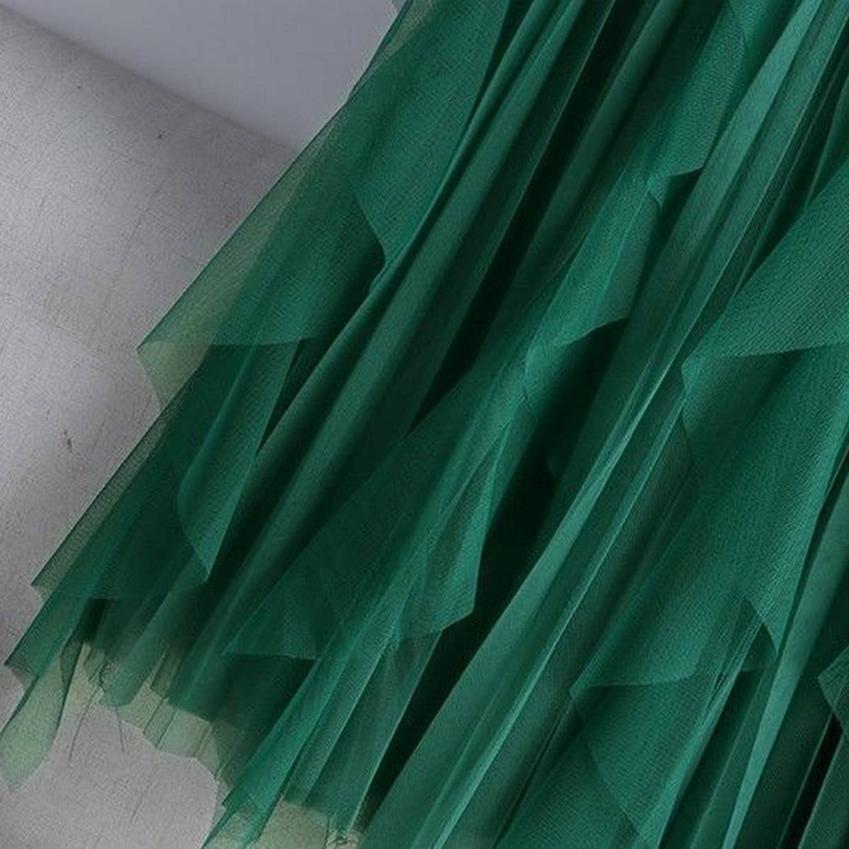 TULLE SKIRT MID-LENGTH HIGH WAIST PLEATED SKIRT