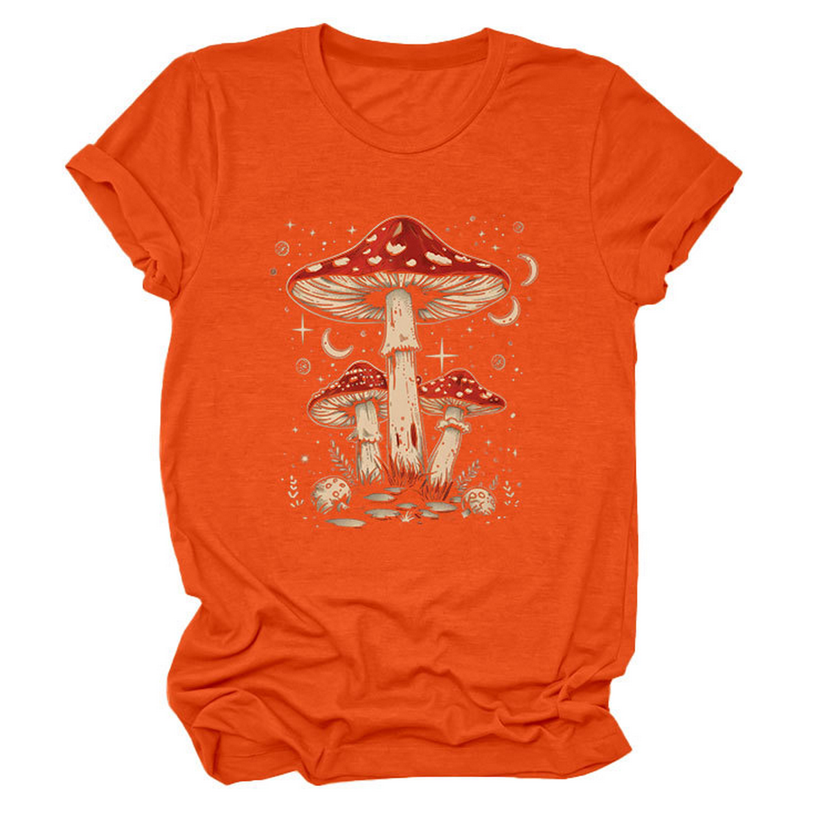 Playful Red Mushroom Print Women's Base Tee_CWTTS1510
