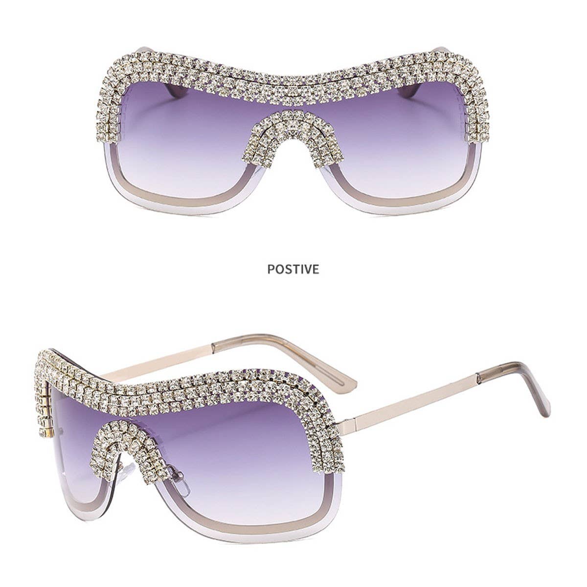 COOL ONE-PIECE METAL-RIM PUNK SUNGLASSES