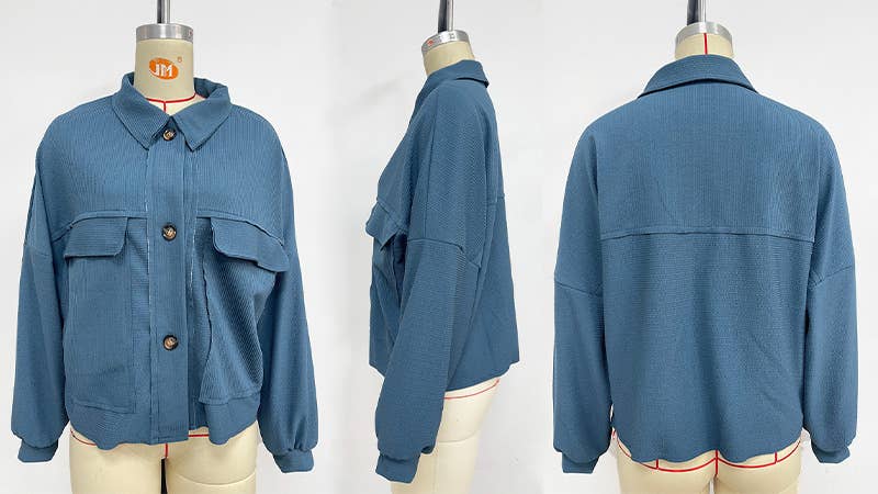 Striped single-breasted long-sleeved jacket