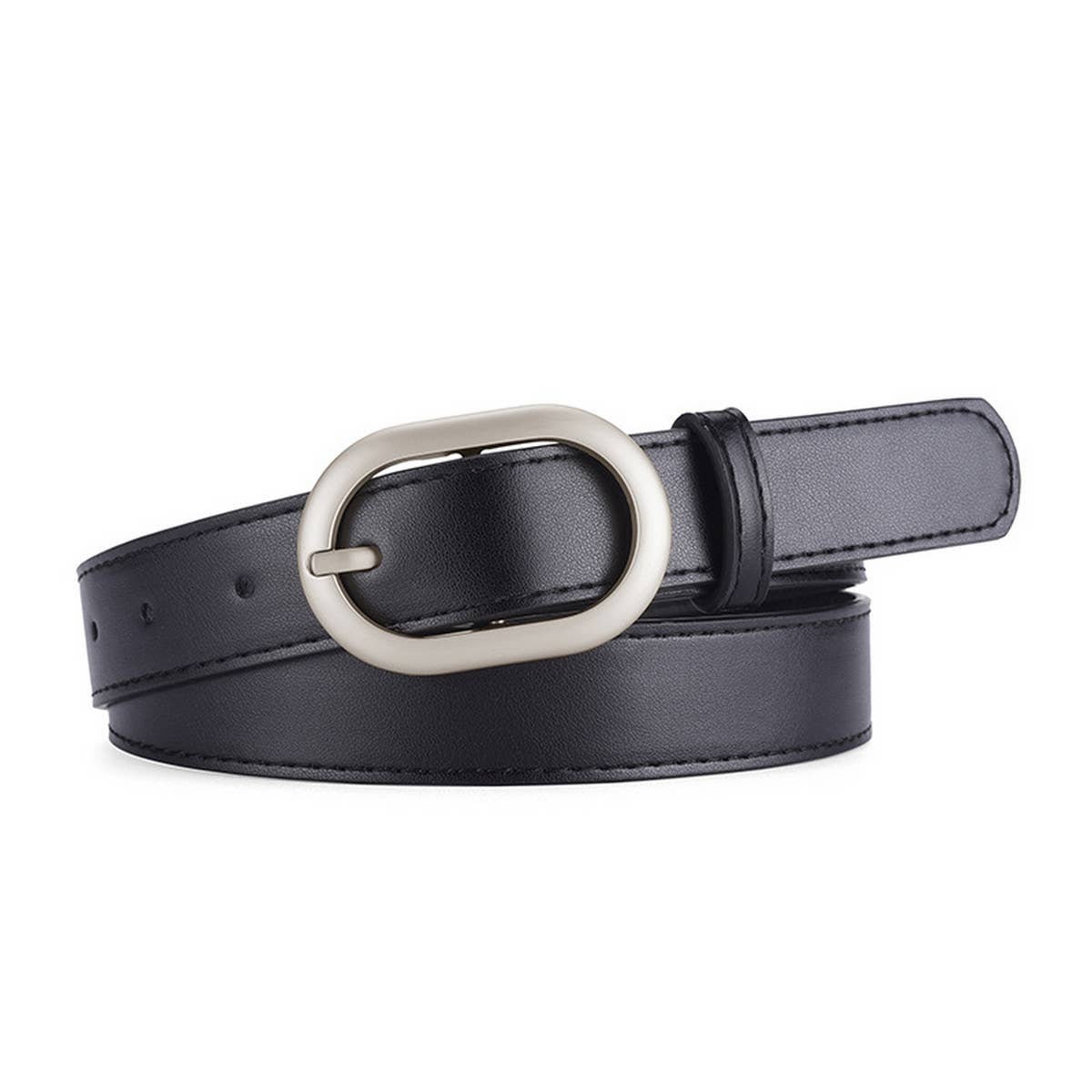 WOMEN NEW SLIM FIT OVAL PU BELT_CWABE0352