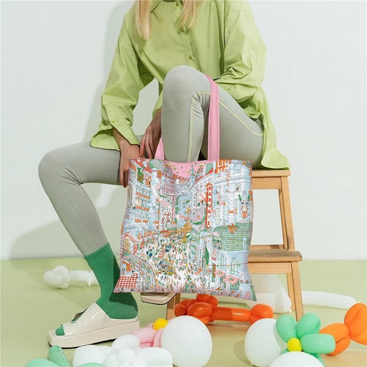 Paris City Canvas Tote Bag for Women_CWAB5132