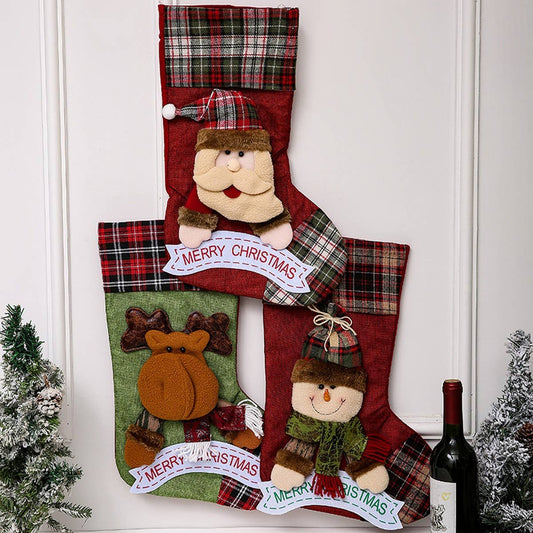CHRISTMAS LARGE 3D CHRISTMAS SOCKS GIFT BAG