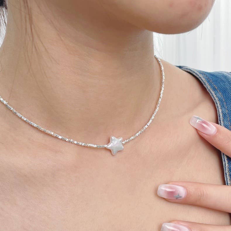 Niche design star-shaped Baroque pearl necklace