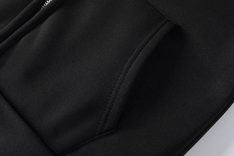 SPIDER WEB HEART ZIPPER FLEECE HOODED CARDIGAN