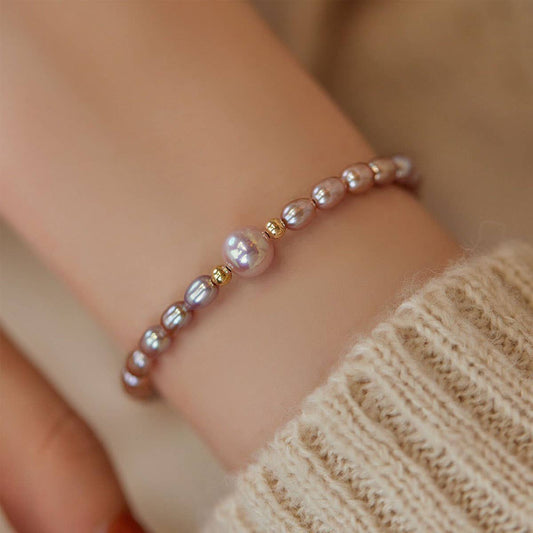 Purple freshwater high-end pearl bracelet