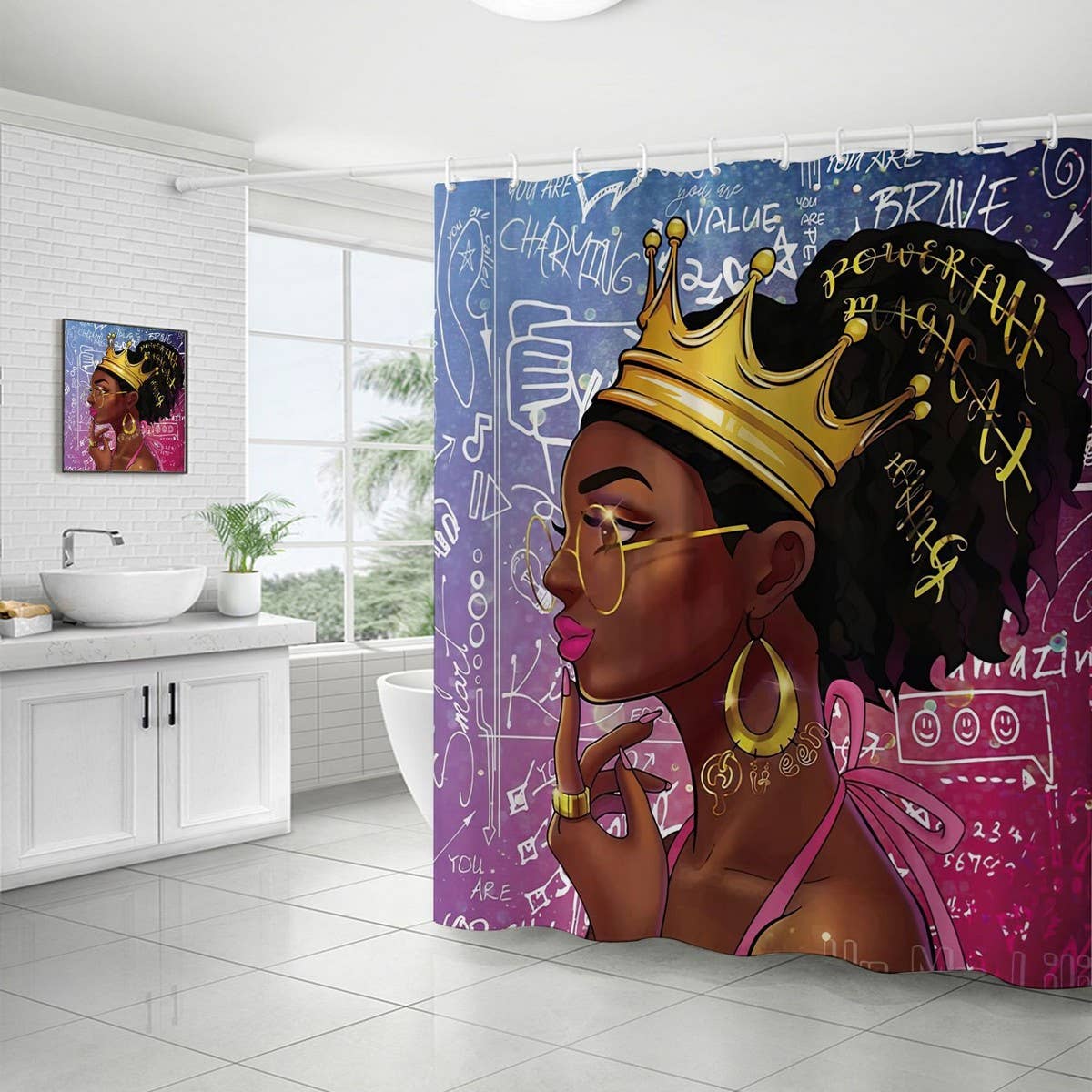 DIGITAL PRINTING BATHROOM SHOWER CURTAIN