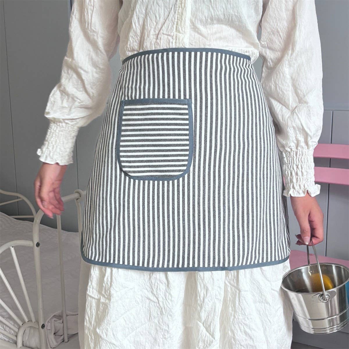 TOWEL FABRIC SMALL AND FRESH HALF-BODY APRON