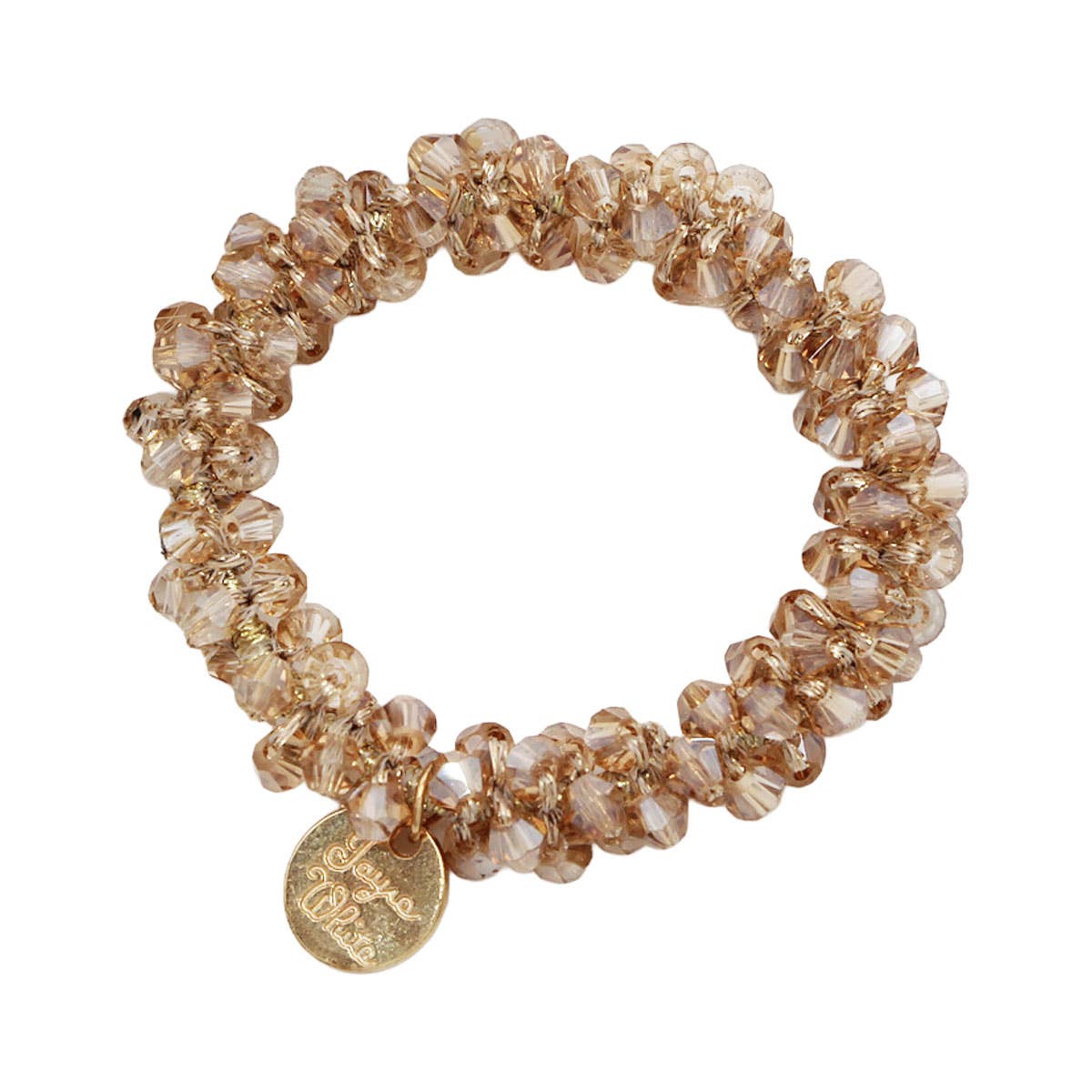 Beaded Crystal Hair Tie Bracelet for Women_CWAHA0131