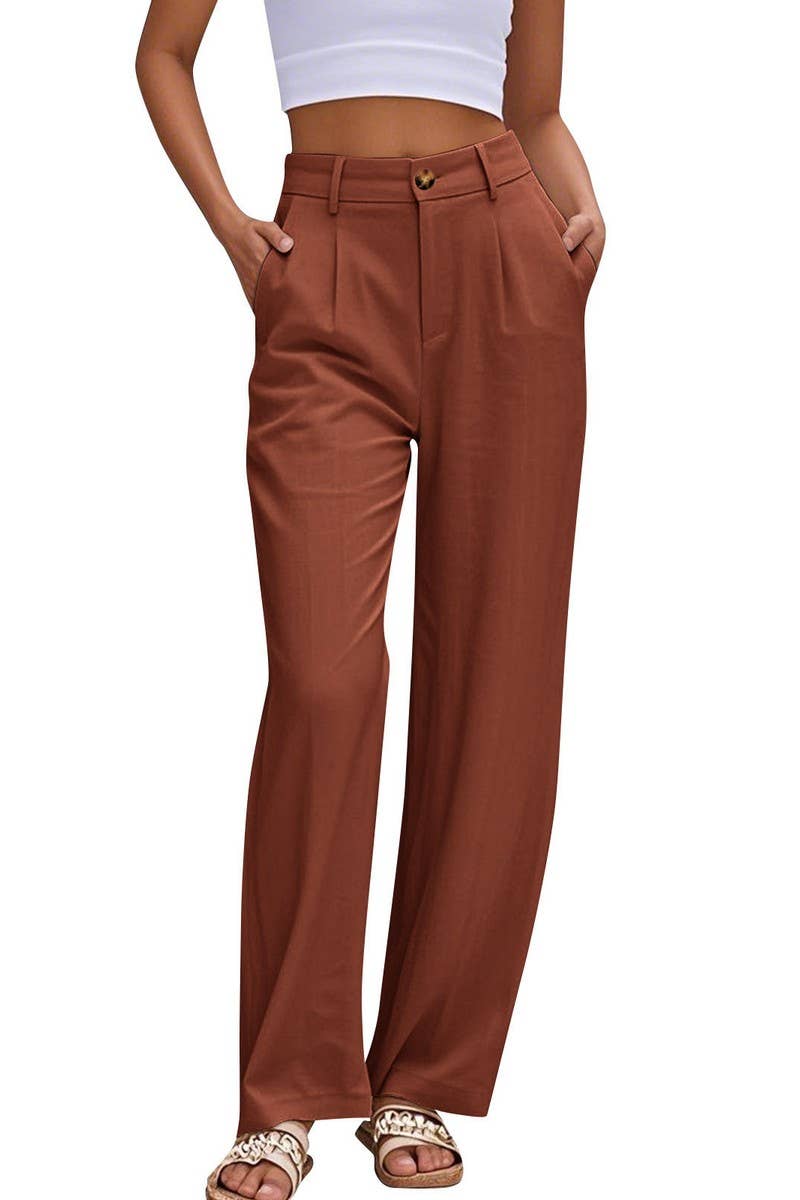 CWBLP2031_BUTTON WAIST SOLID STRAIGHT LEG WORK PANTS