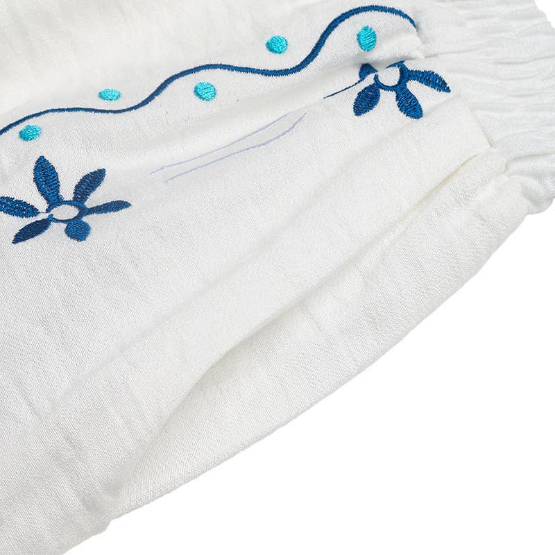 Embroidered cardigan and shorts two-piece set