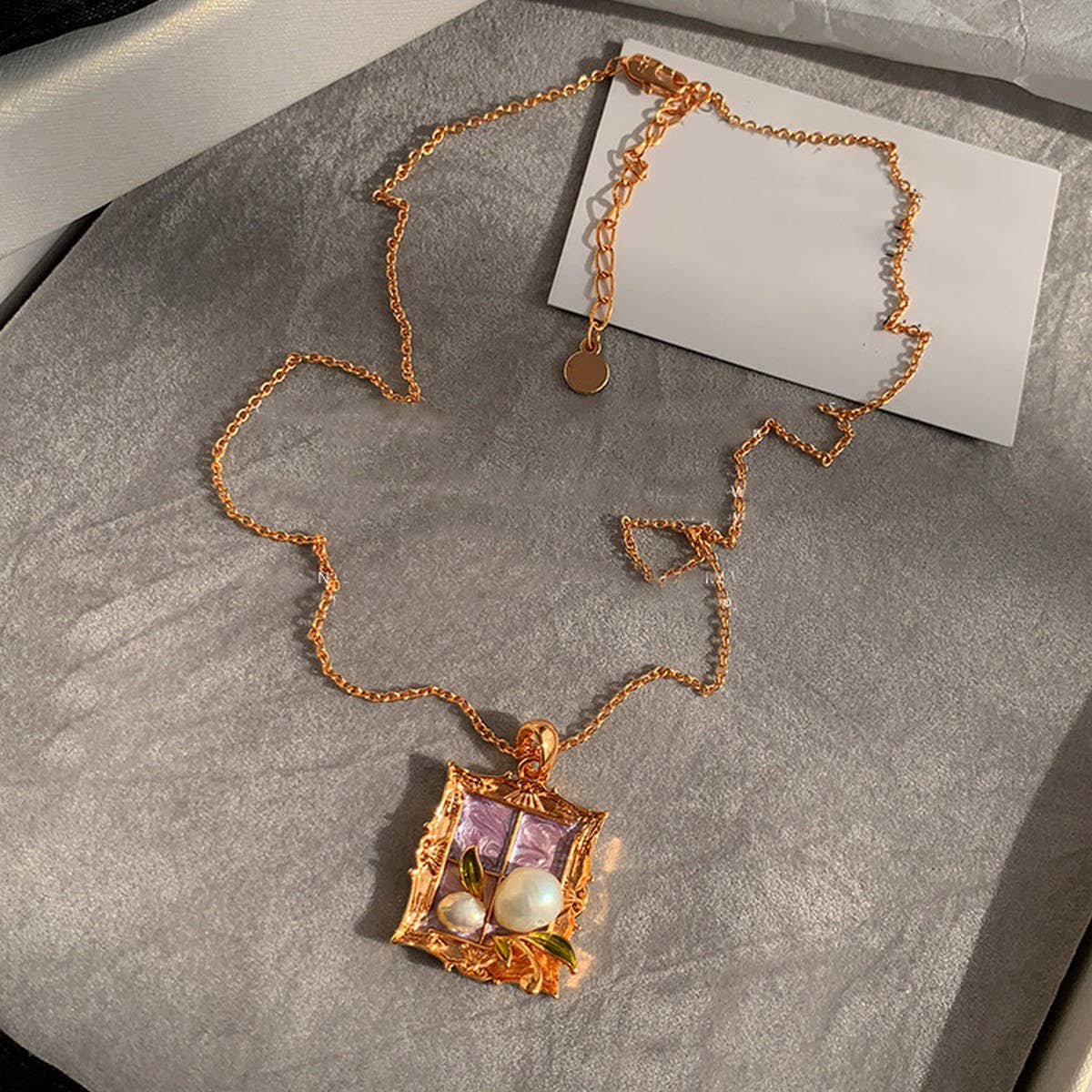 MONET GARDEN OIL PAINTING STYLE FASHION NECKLACE