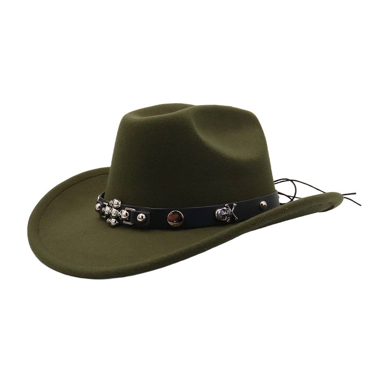 Western Ethnic Wool Cowboy Fedora Hat for Couples_CWAH04385