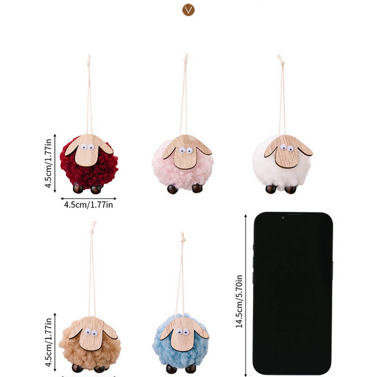 CWMM10302_FELT REINDEER  LAMB CHRISTMAS TREE ORNAMENT