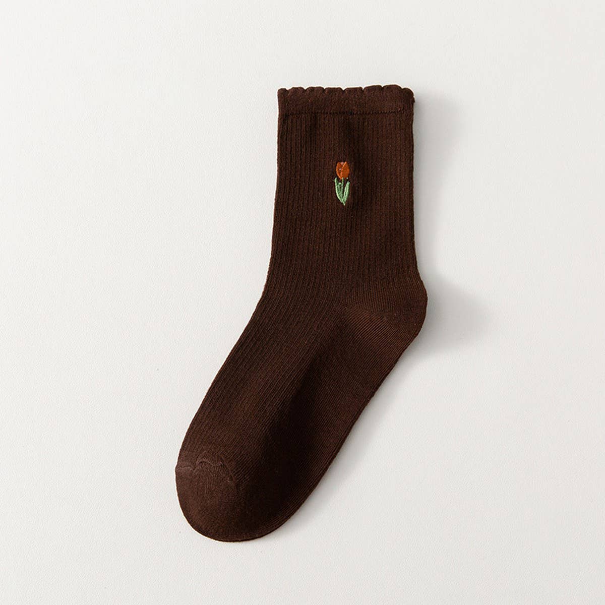 FLORAL EMBROIDERED COTTON SOCKS