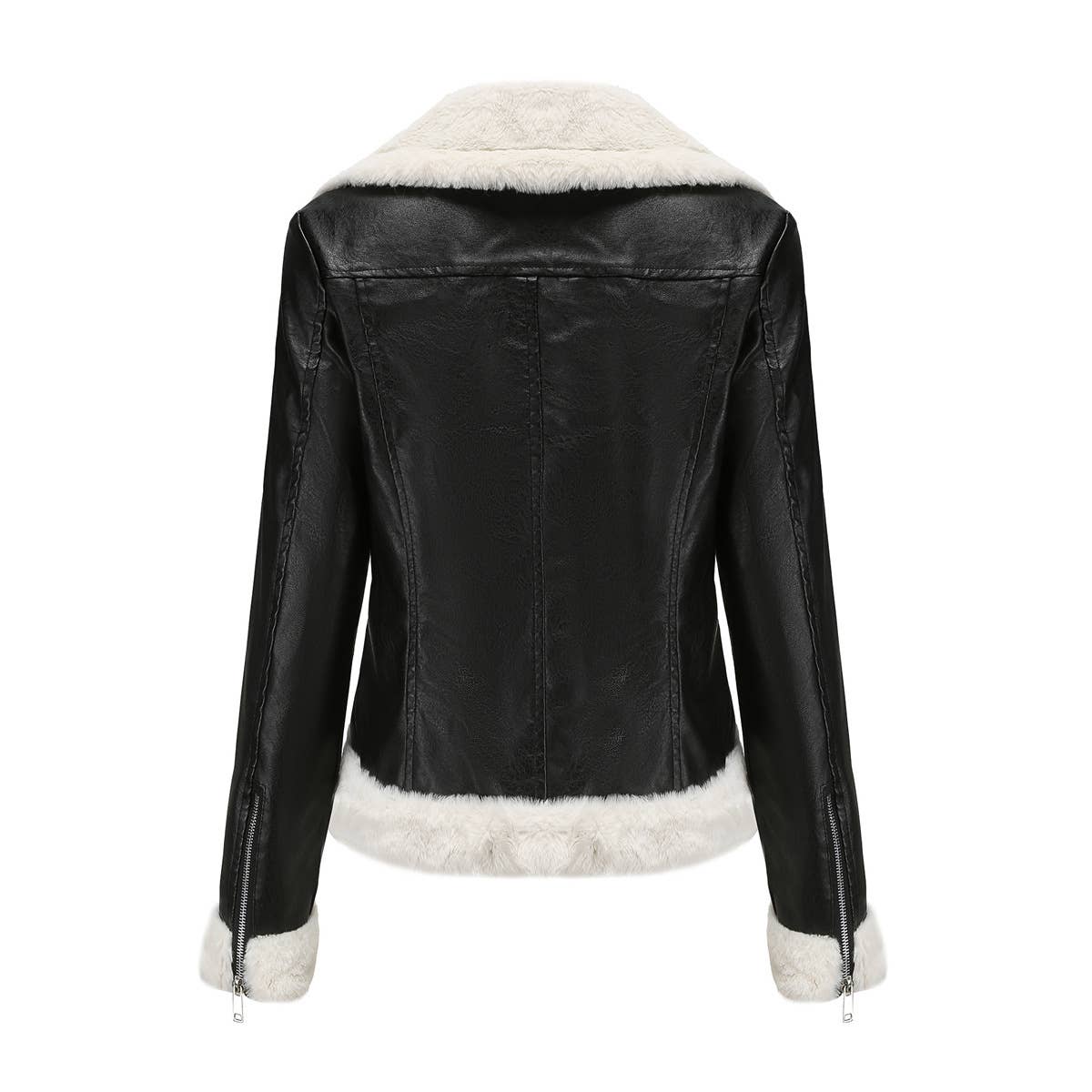 WARM LONG SLEEVE LAPEL AND FLEECE COAT