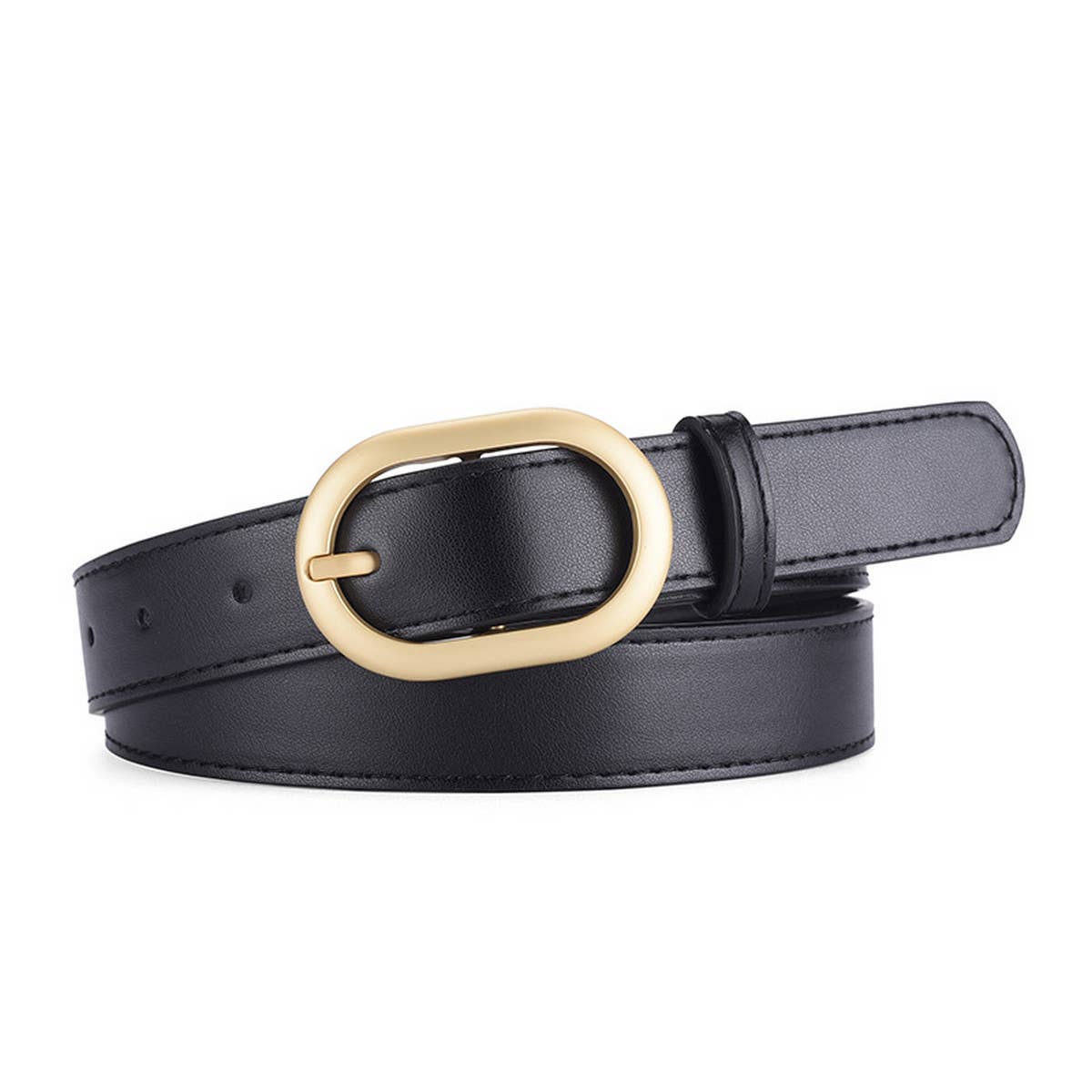 WOMEN NEW SLIM FIT OVAL PU BELT_CWABE0352