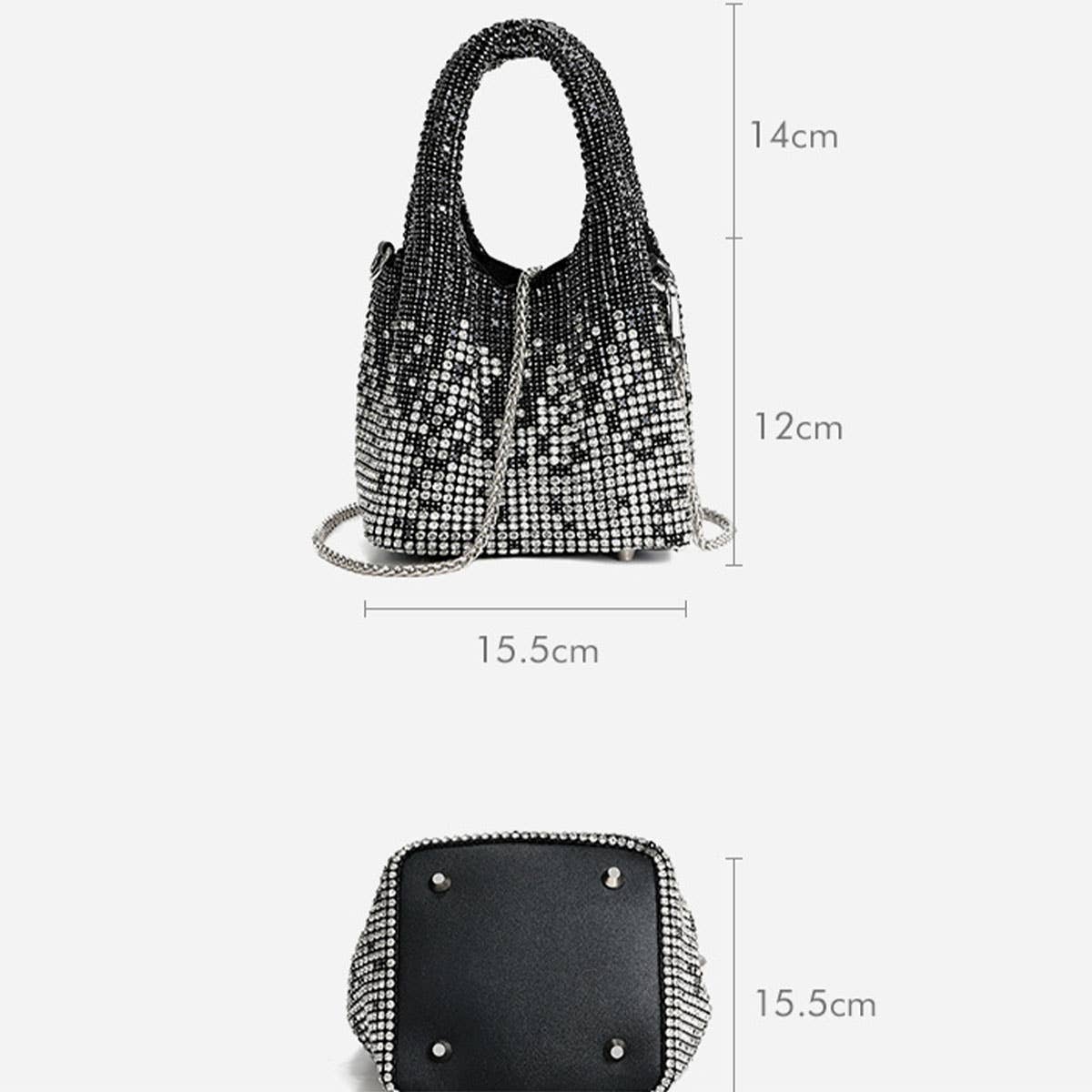 LADIES GRADIENT RHINESTONE PORTABLE EVENING BAG_CWAB3584