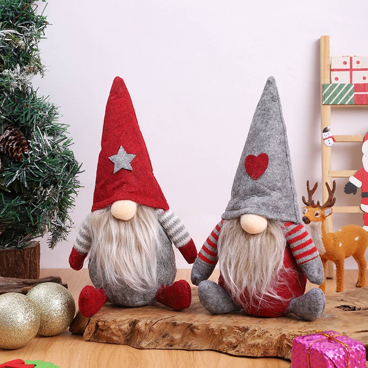 CHRISTMAS FACELESS OLD MAN ELF FIGURINE DECORATION