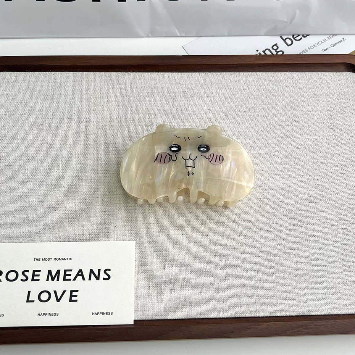 Cute Cartoon Cat Acetate Hair Clip with Bunny