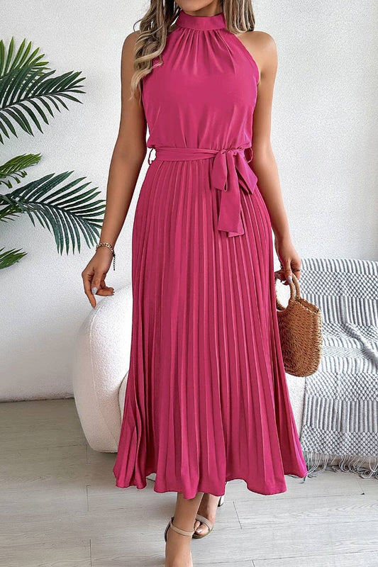 CWDMD2687_SUMMER SLEEVELESS SKIRT WITH WAIST PLEATED