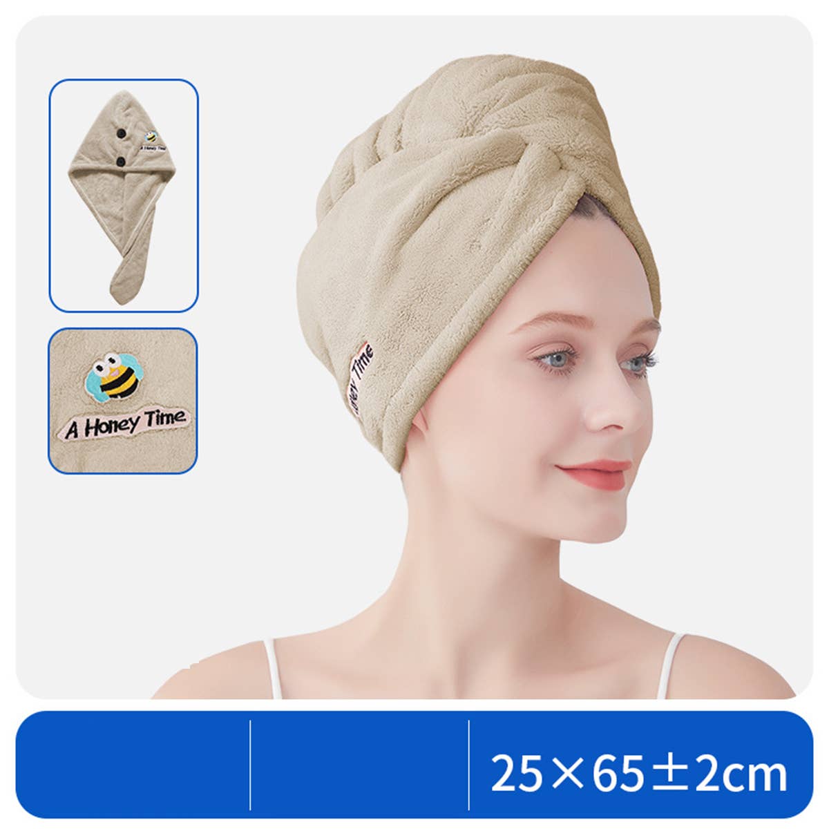 CWMM8345_CARTOON EMBROIDERY THICKENED HOUSEHOLD SHOWER CAP