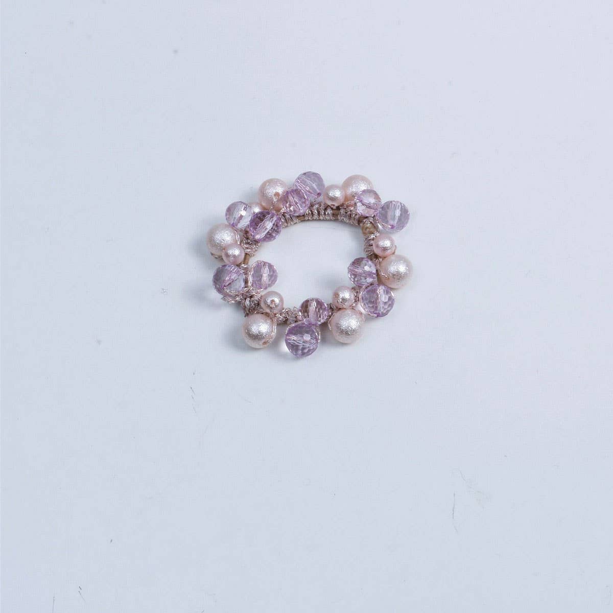 Simple Cute Hair Tie Sweet Wrinkled Pearl Elastic_CWAHA6772