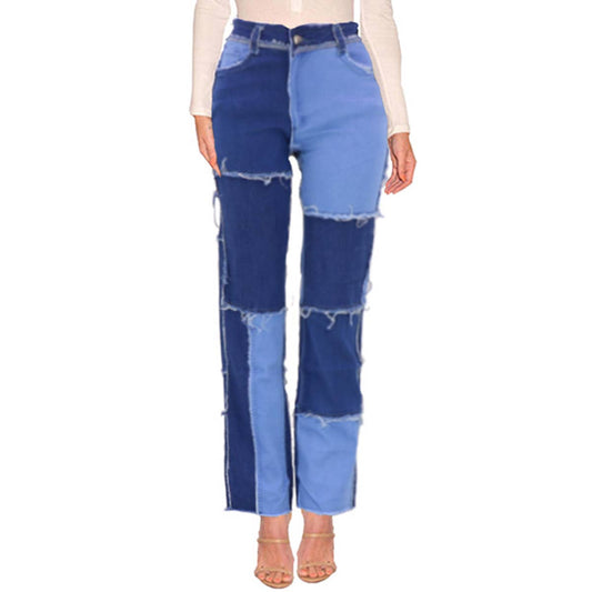 WOMENS DENIM PATCHWORK JEANS_CWJP0165