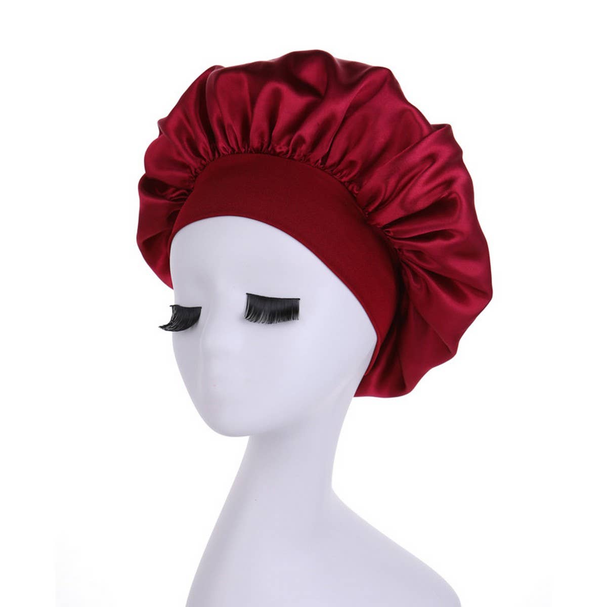 CWAHA6427_WIDE BRIM HIGH ELASTIC SATIN NIGHTCAP