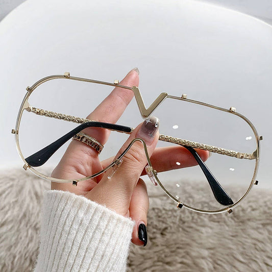METAL FRAME ONE-PIECE LENSES SUNGLASSES