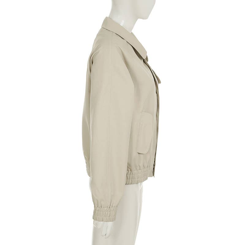 SINGLE-BREASTED POCKET CARGO JACKET WITH LAPEL