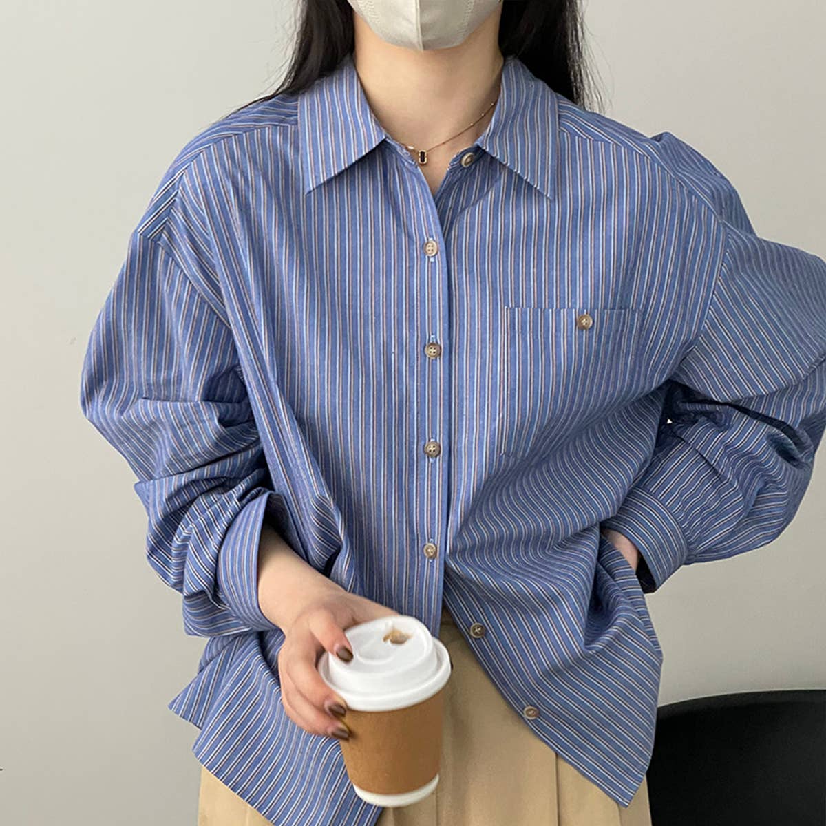 Wear a wide, slim, long-sleeved shirt