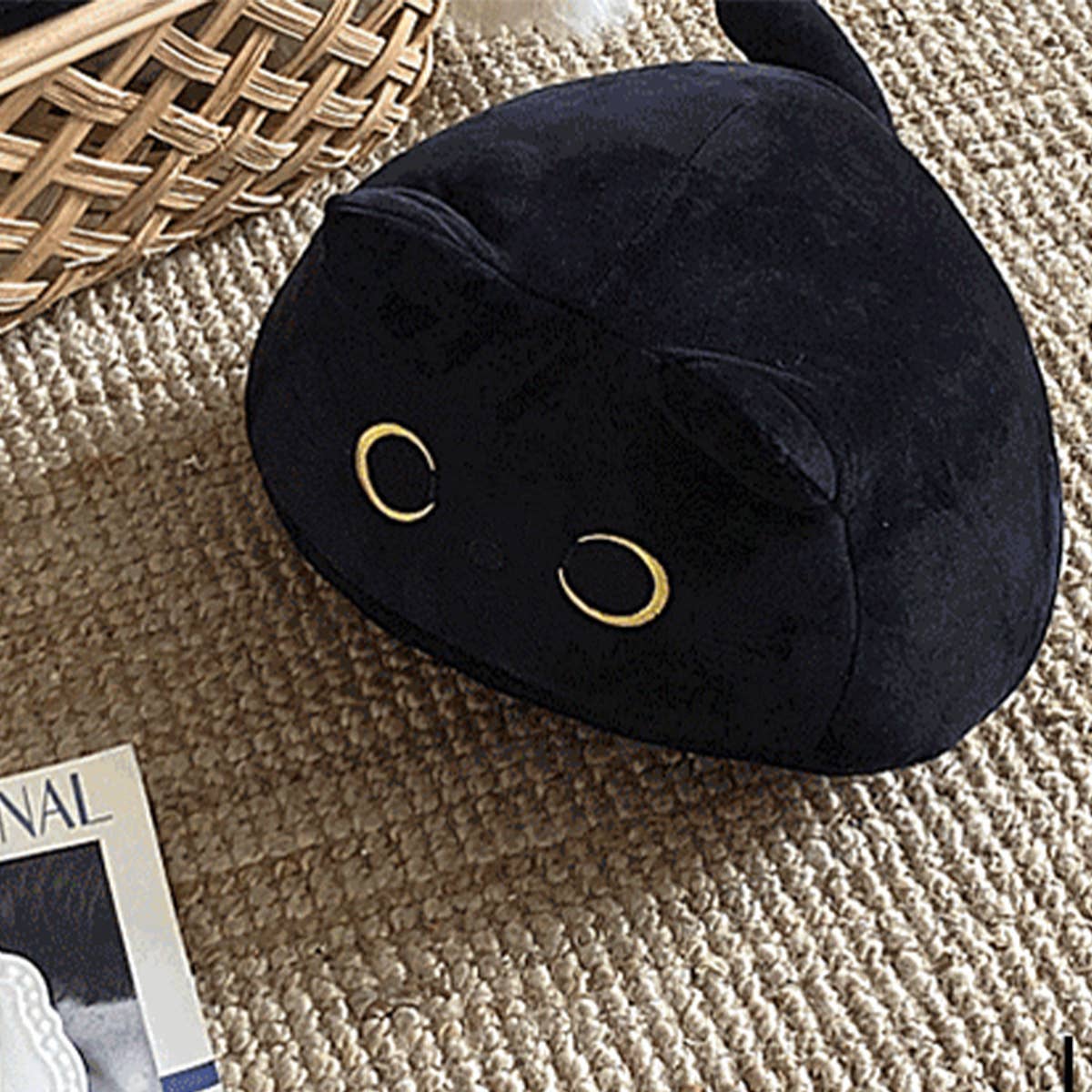CUTE BLACK CAT PLUSH TOY PILLOW