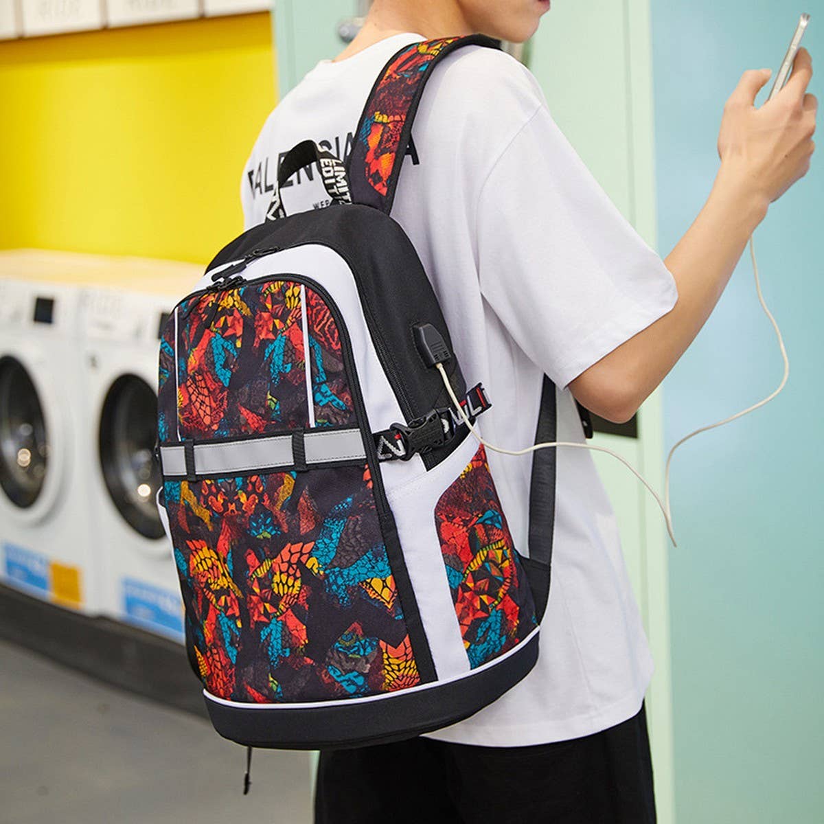 Backpacks for School, Oxford Print Waterproof Bag_CWAB5465