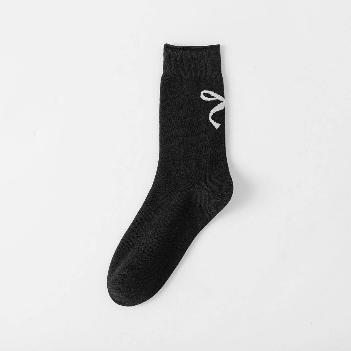 Cotton Bow Print Crew Socks
