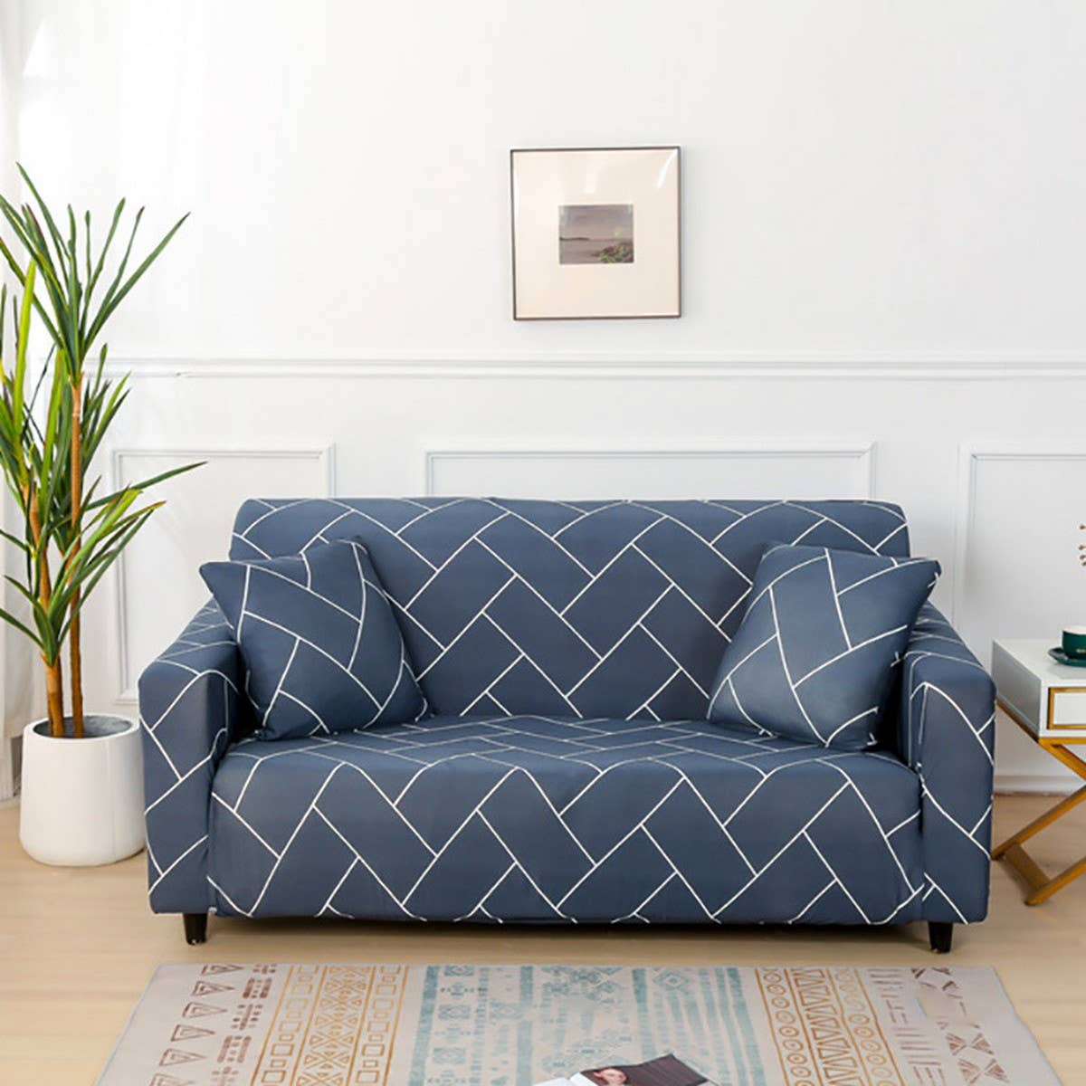 Solid Stretch Sofa Cover, Full Wrap, 2?? Seat_CWMM8314