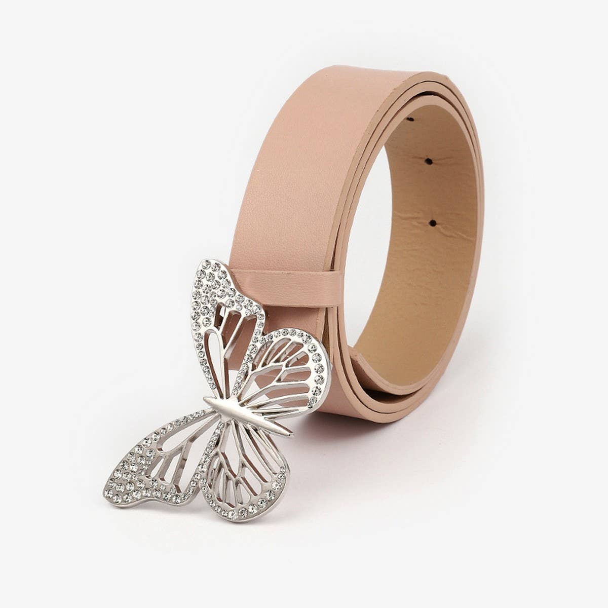 BUTTERFLY RHINESTONE BUCKLE LADIES SIMPLE BELT_CWABE0613