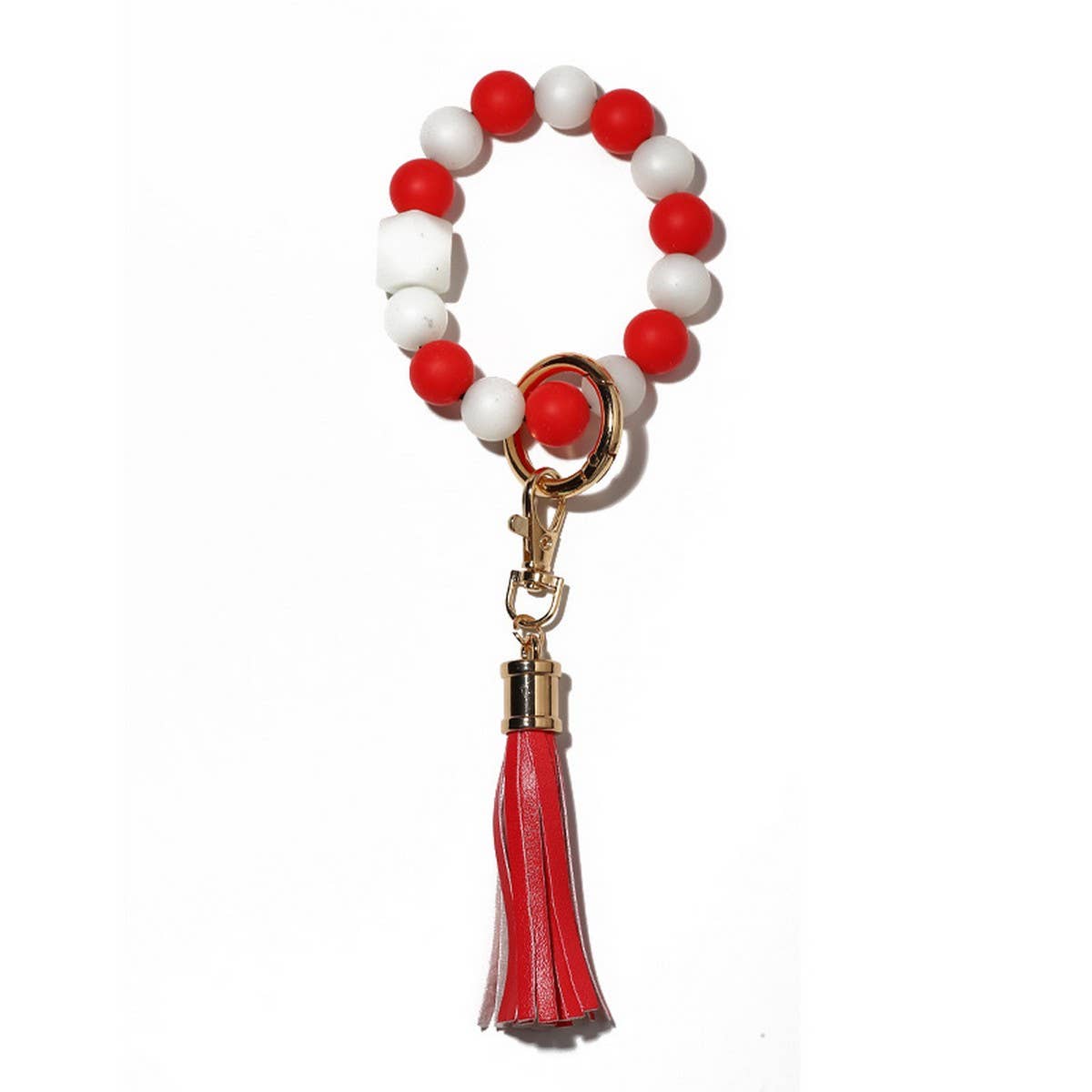 Glow Bead Bracelet Keychain Neon Silicone Wristband_CWAB5097