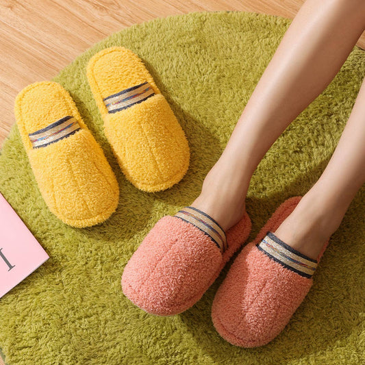 SOLID COLOR COUPLE INDOOR NON-SLIP COTTON SLIPPERS_CWSHS0780
