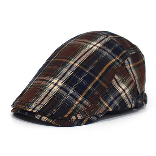 ADJUSTABLE CASUAL PLAID BERET_CWAB2924