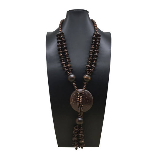 BOHEMIAN WOODEN BEAD LONG NECKLACE_CWMM4924