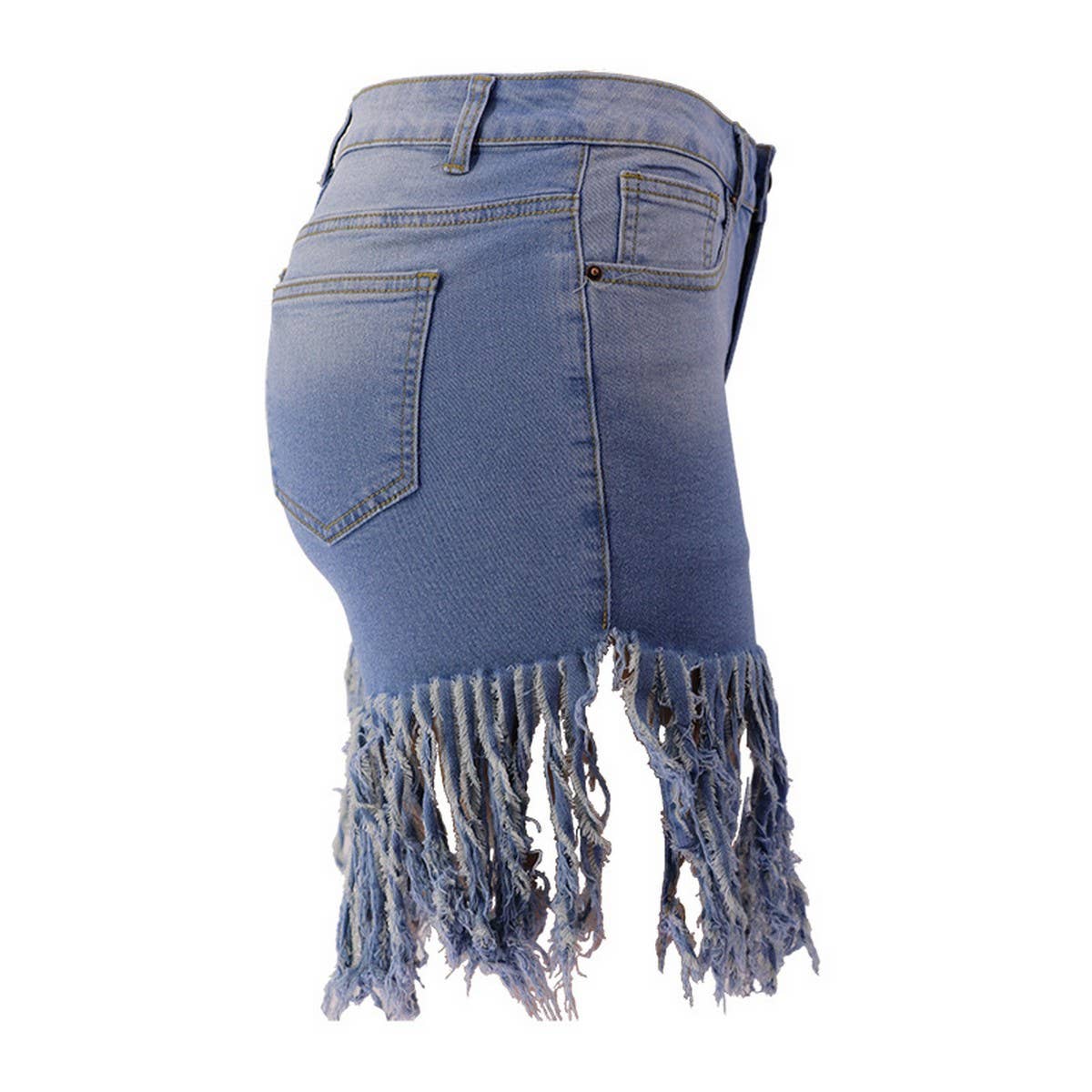 WOMENS DENIM SHORTS WITH TASSELS_CWJS0076